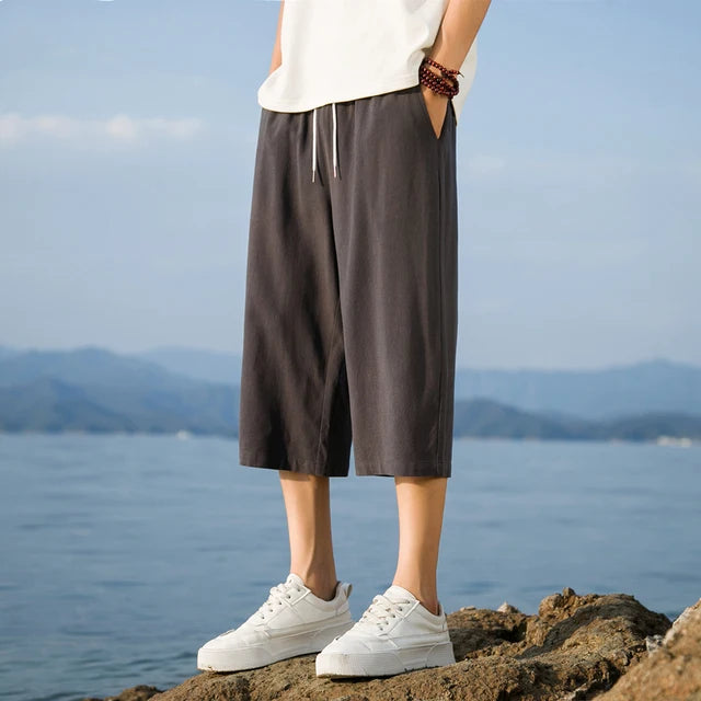 Summer Cotton Linen Short Pants