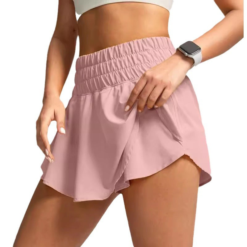 Yoga Pants Sports Tennis High Waist Double-layer Skirt