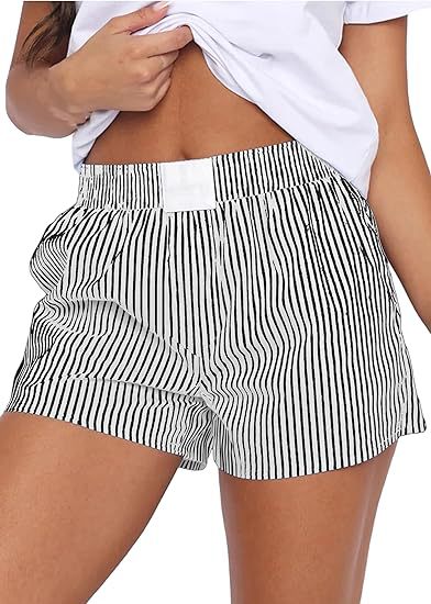 Modische, lockere und bequeme gestreifte Shorts mit Taschen für Damen