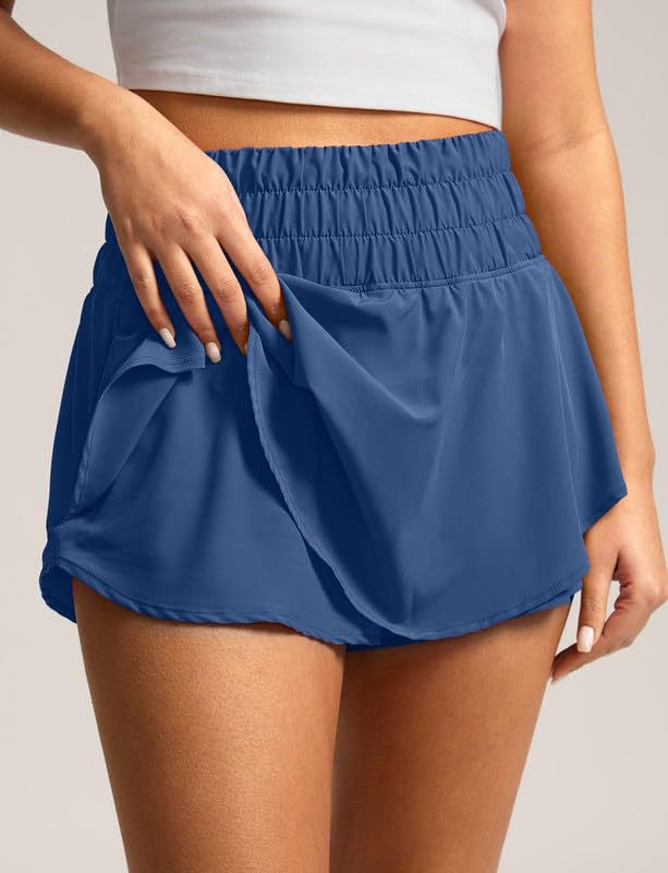 Pantalones de yoga, tenis, deportes, cintura alta, falda de doble capa