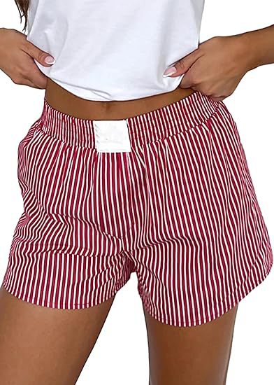 Fashion Loose Comfortable Striped Shorts With Pockets For Women