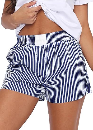 Fashion Loose Comfortable Striped Shorts With Pockets For Women