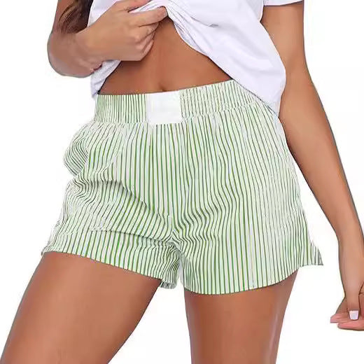 Modische, lockere und bequeme gestreifte Shorts mit Taschen für Damen