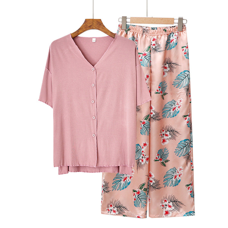 Modal Thin Pajamas Female Cotton Silk Home Clothing