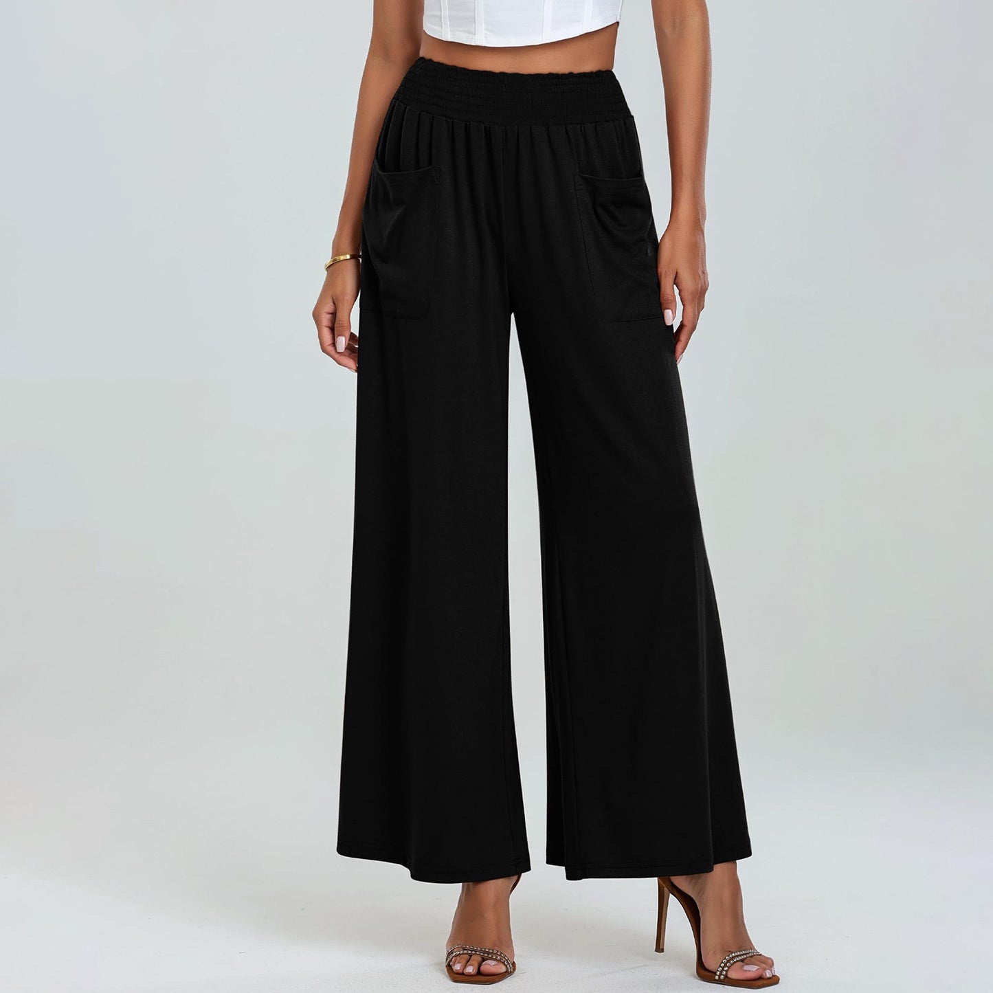 High Waist Wide Leg Pants Sports Pants Loose Hip Lifting Women