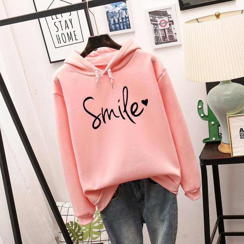 Sudadera holgada con estampado de manga larga y cuello redondo sencilla para mujer