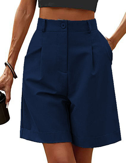 Damen Sommerhose, dünne, hohe Taille, lockere, gerade, lässige Cropped-Hose