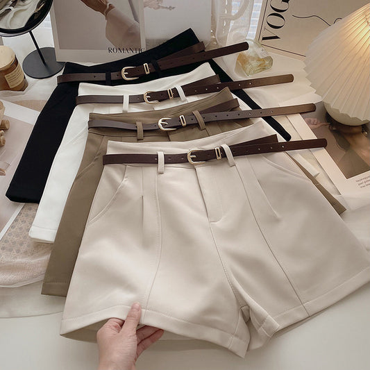 Schlichte Retro-Hose im Hong Kong-Stil mit hoher Taille und weitem Bein in A-Linie