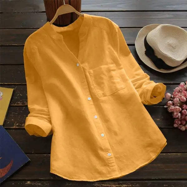 Casual, Loose Shirt made of Linen-Cotton