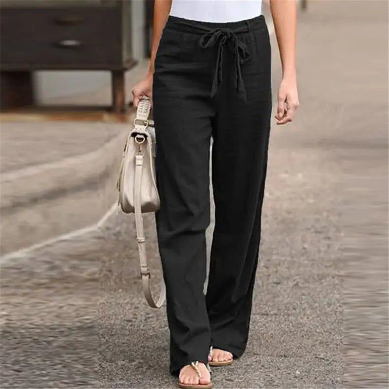 Straight-Leg Pants With Elastic Waistband