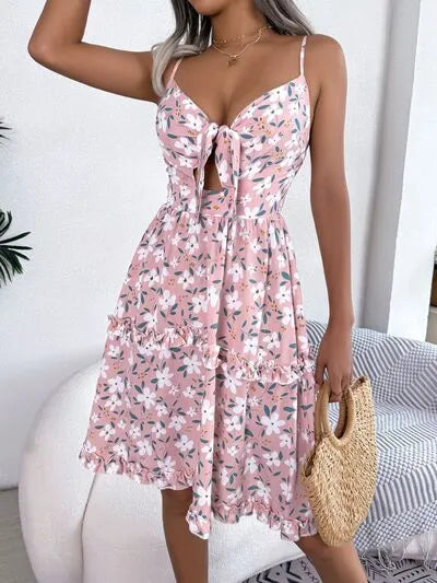 Vestido camisero con mangas escotadas y estampado