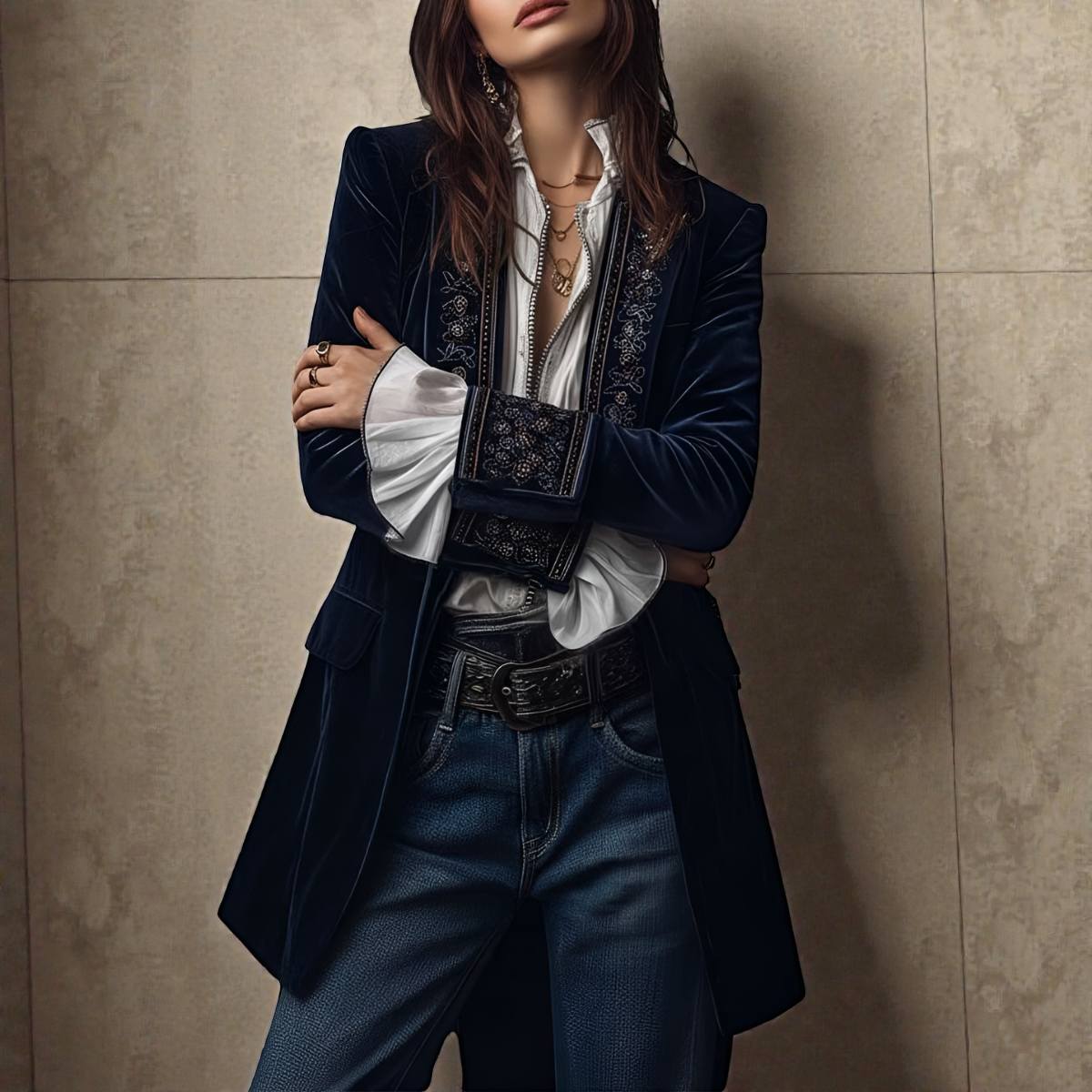 Elena™ | Velvet Statement Blazer — Final Edit