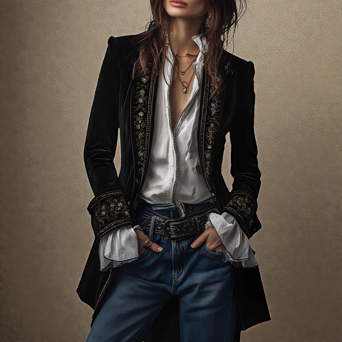 Elena™ | Velvet Statement Blazer — Final Edit