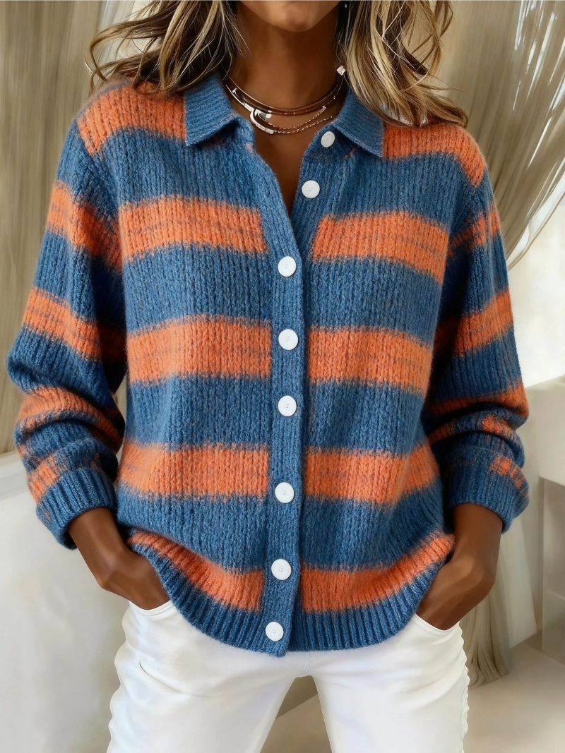 Livia - Striped Knitted Cardigan