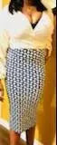 Printed Midi Pencil Skirt