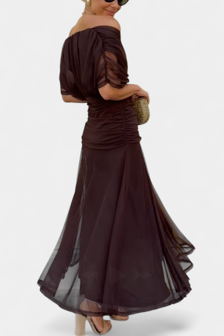 Reagan - Elegant Brown Dress