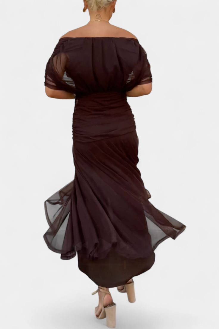 Reagan - Elegant Brown Dress