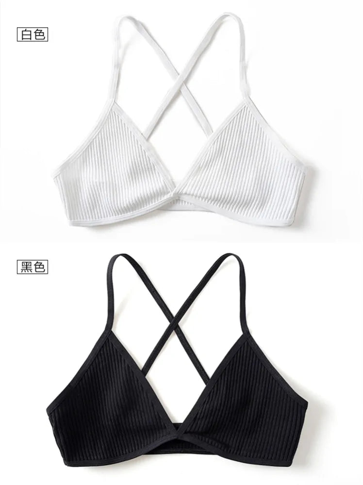 Set of 2 French Style Cotton Bralette