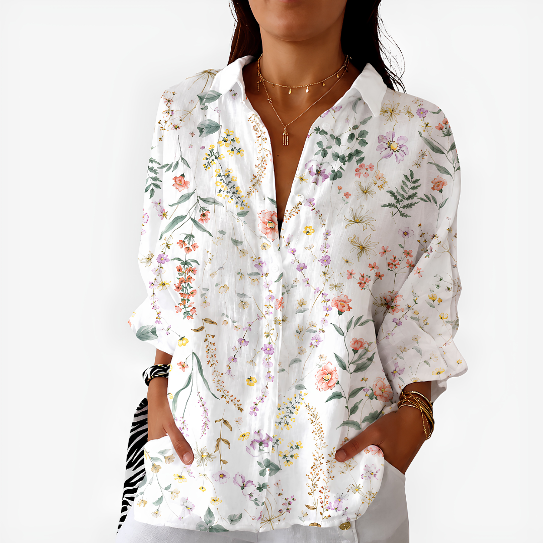 Delicate Wildflower Botanical Blouse