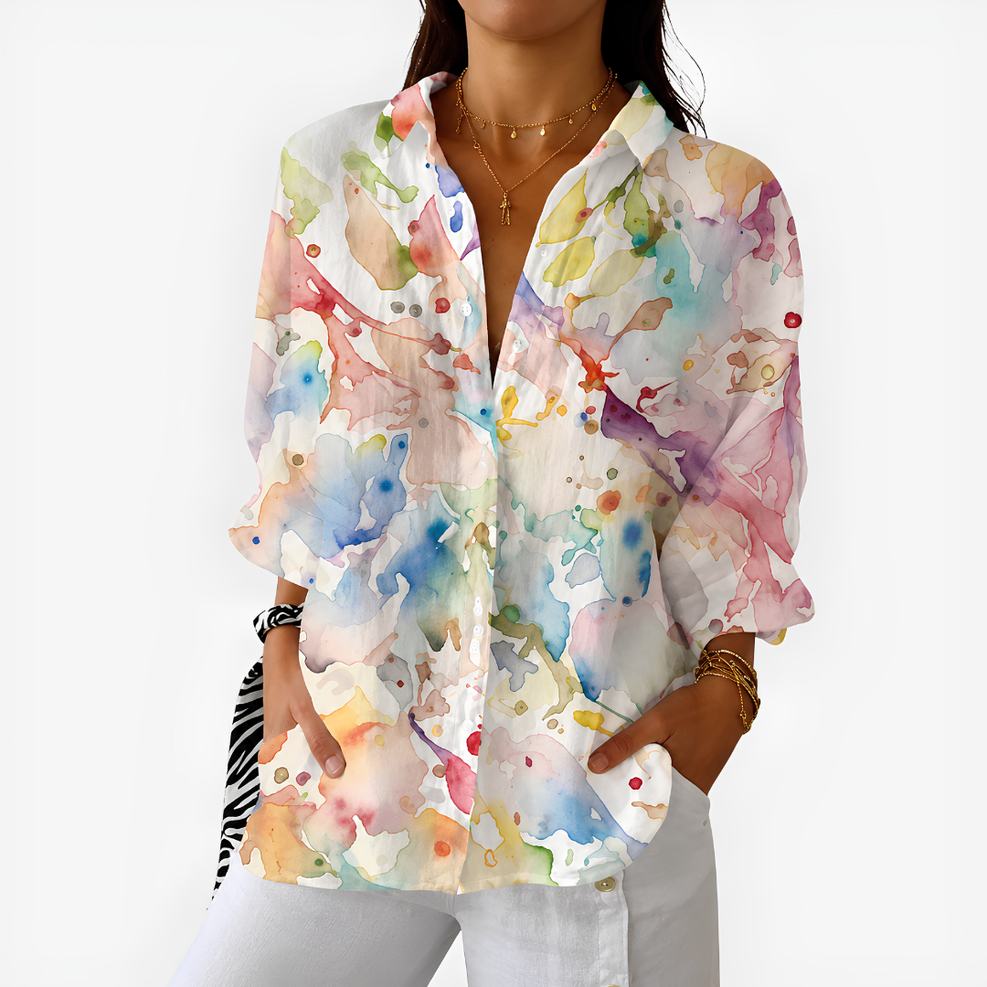 Pastel Watercolor Art Blouse