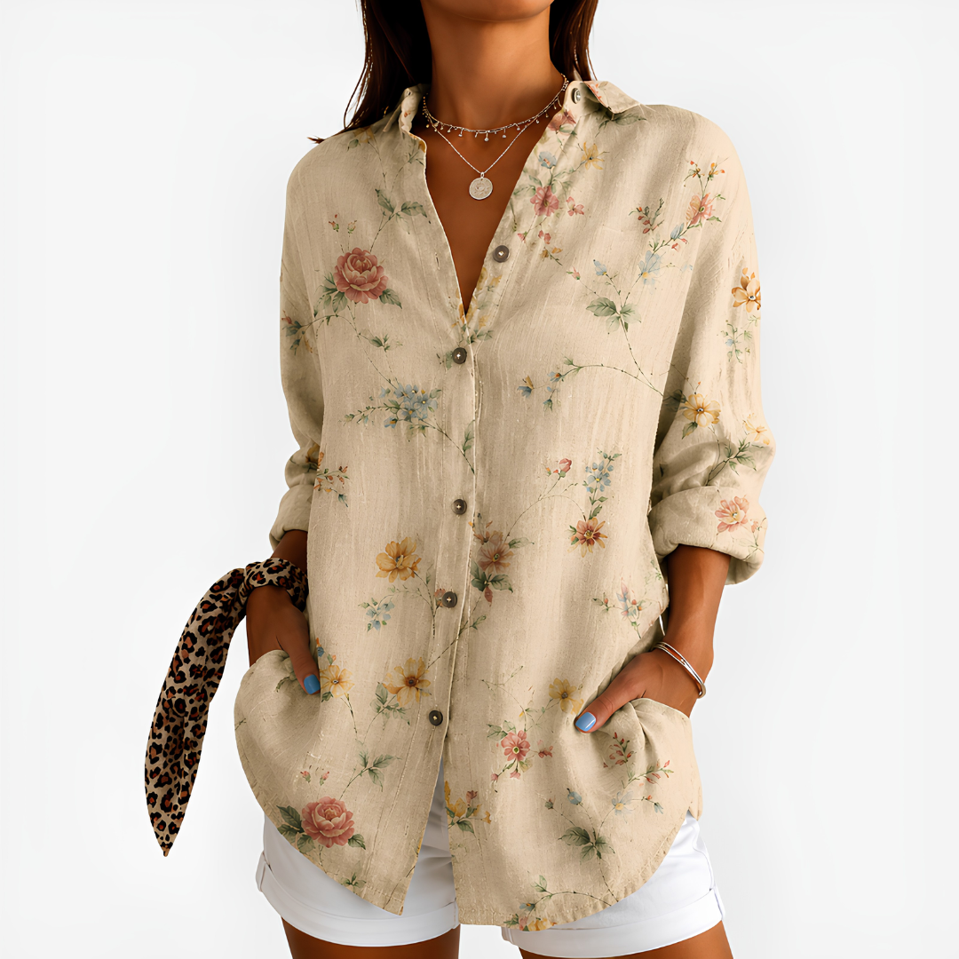 Vintage Meadow Floral Blouse