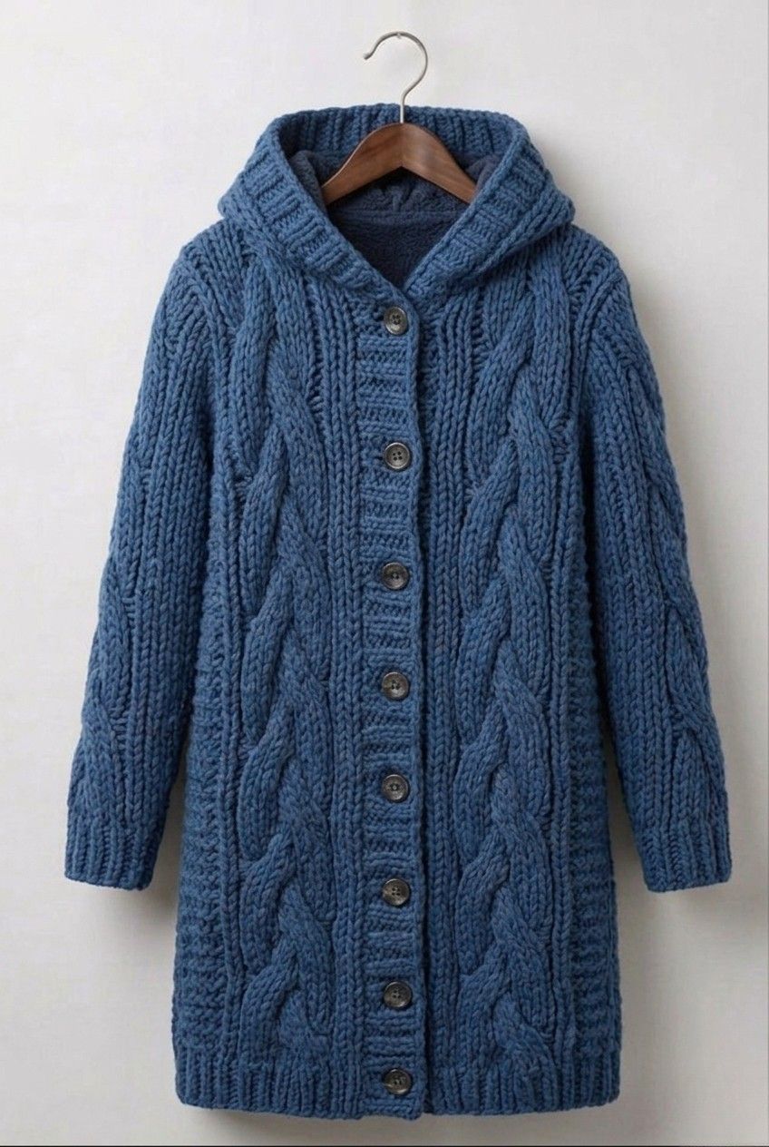 Karina™ | Hooded Cable-Knit Longline Cardigan — Final Edit