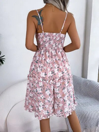 Vestido camisero con mangas escotadas y estampado