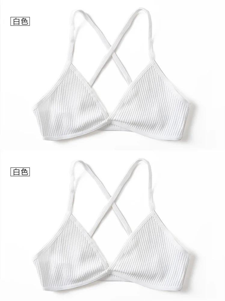 Set of 2 French Style Cotton Bralette