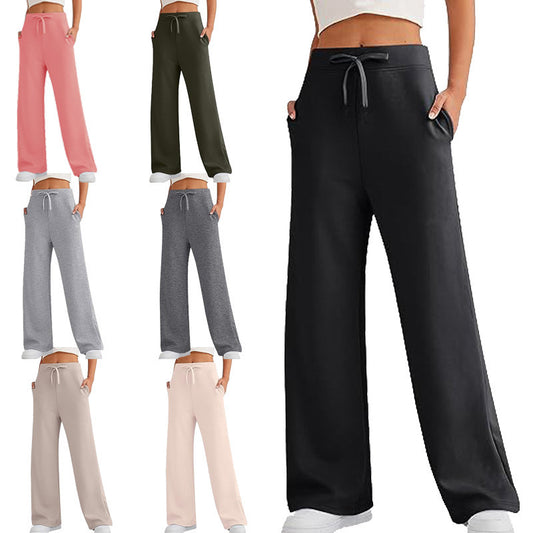 Pantalones anchos y holgados de estilo informal de otoño para mujer