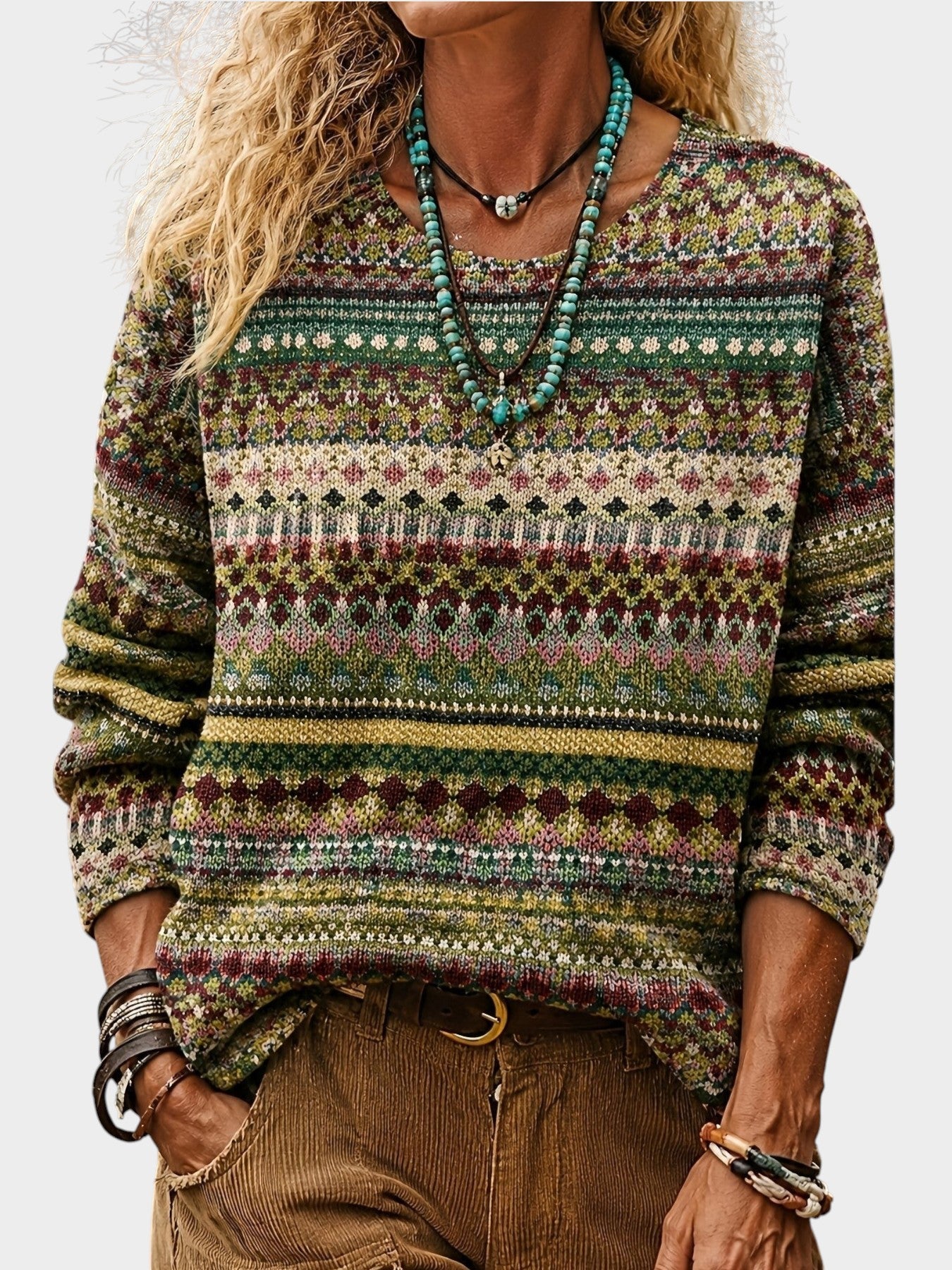 Ivy | All-Over Print Crew Neck Sweater