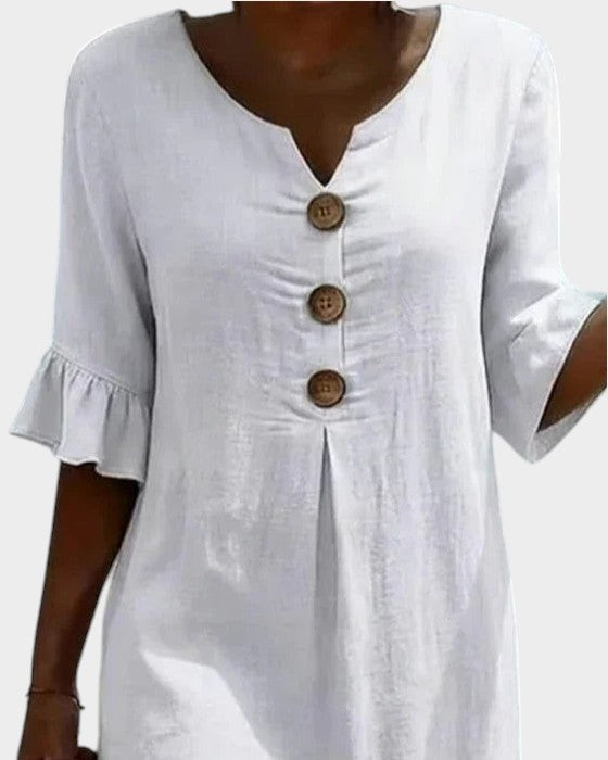 Naomi | Shift Dress with Puff Sleeves