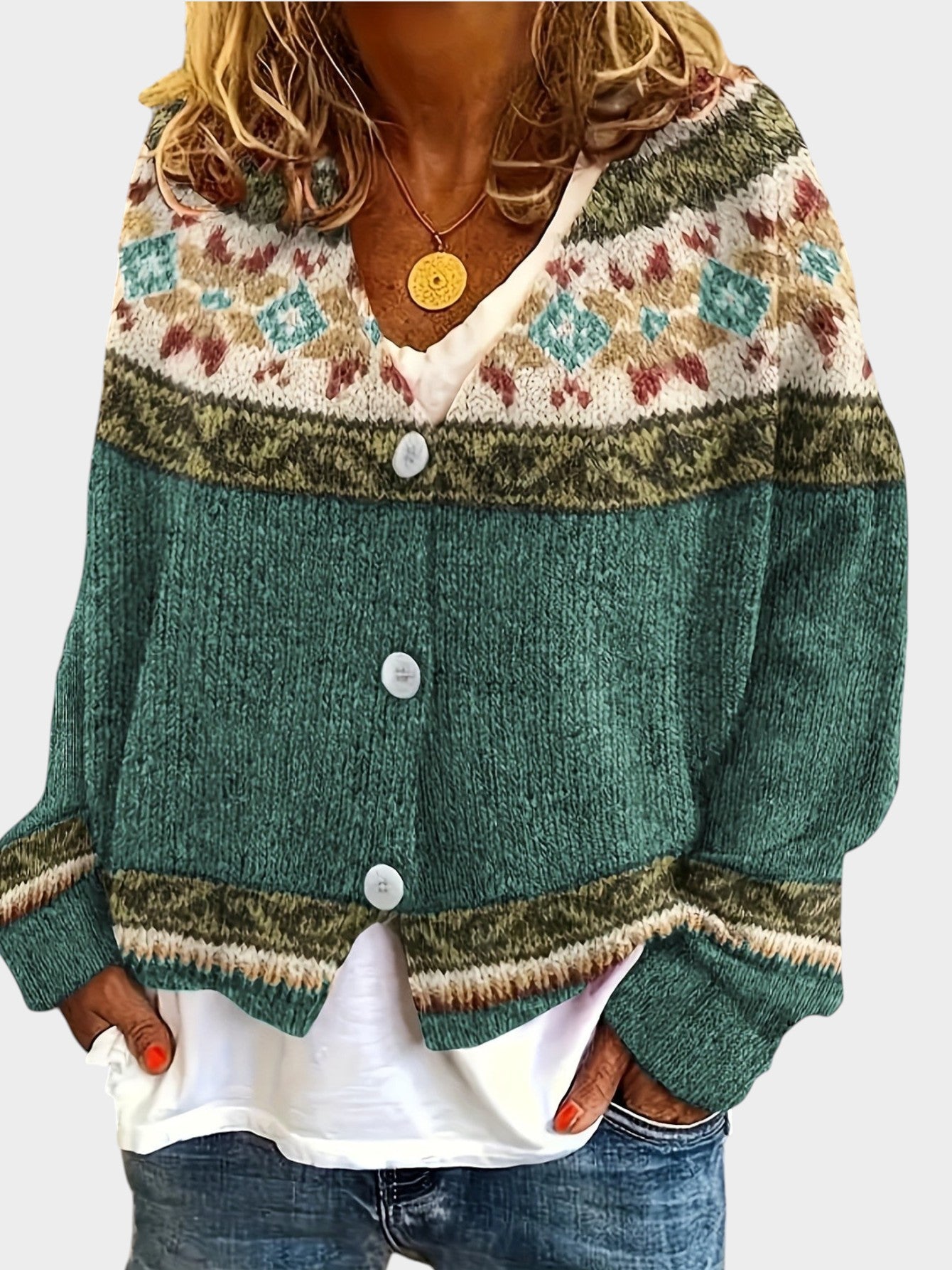 Poppy | Colourblock Button Cardigan