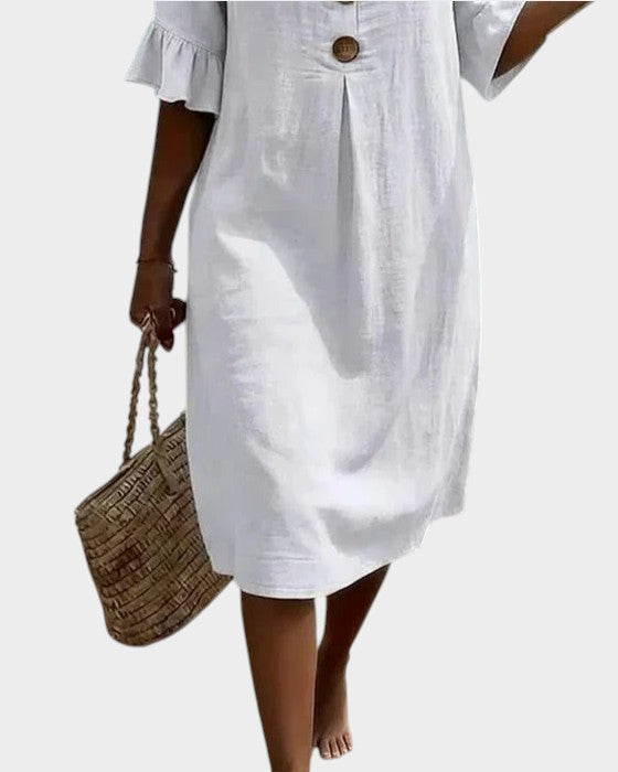 Naomi | Shift Dress with Puff Sleeves