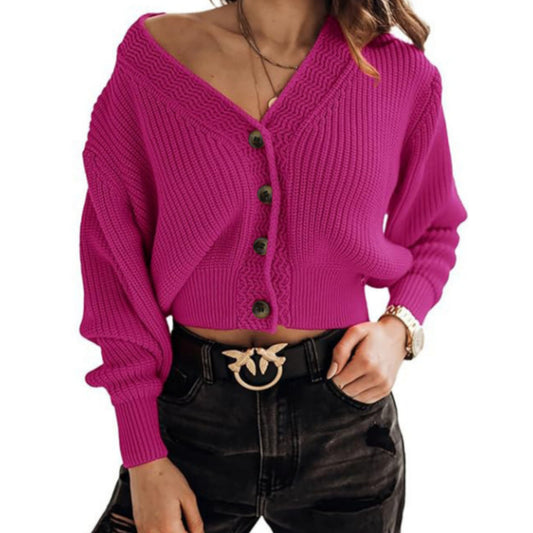 Lady's Sweater Cardigan Loose V-neck Coat