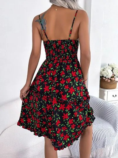 Vestido camisero con mangas escotadas y estampado