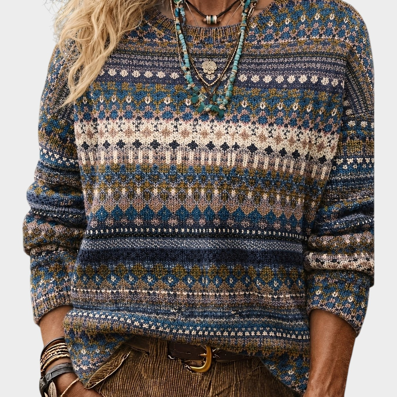 Ivy | All-Over Print Crew Neck Sweater