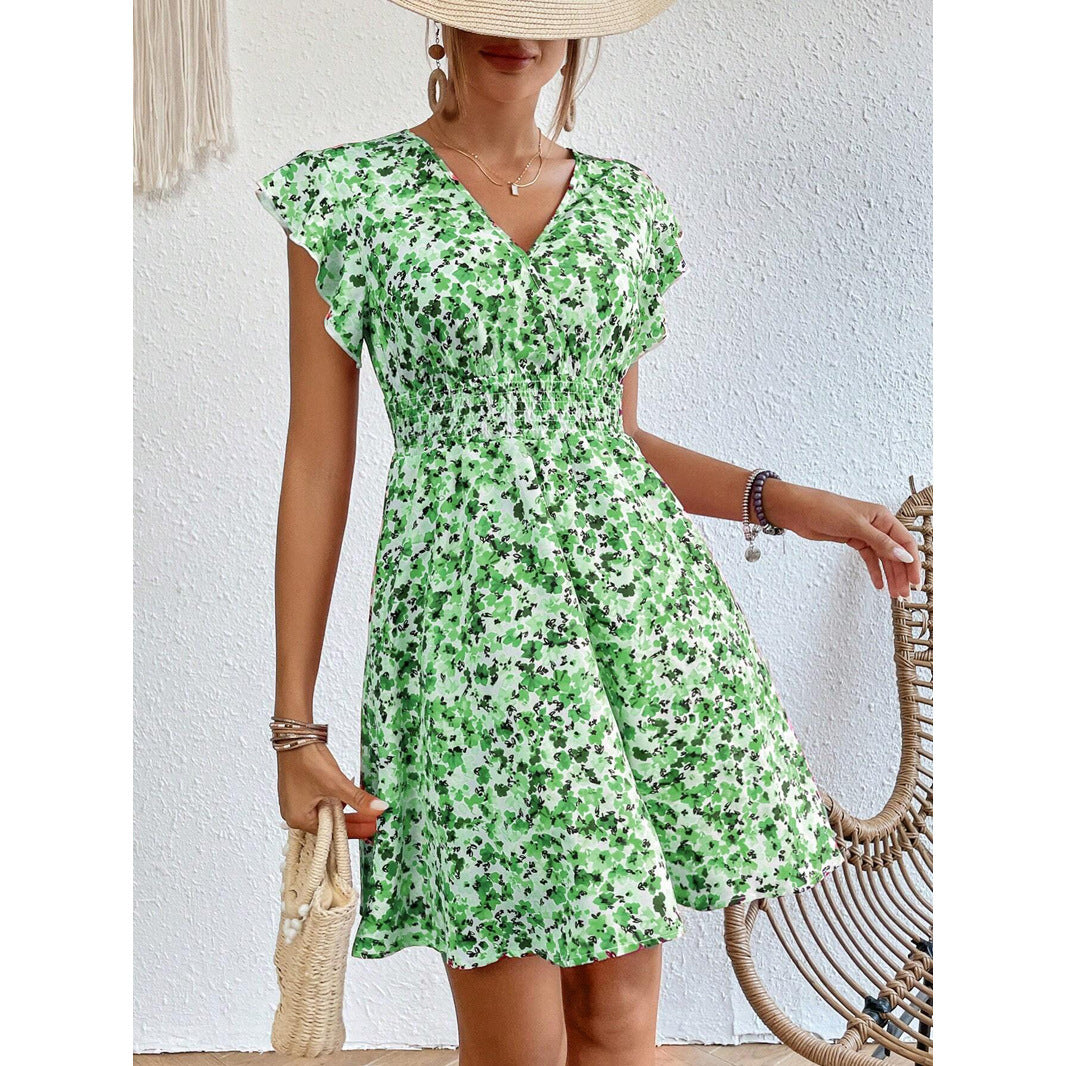 Women's Printed Flounced Dress