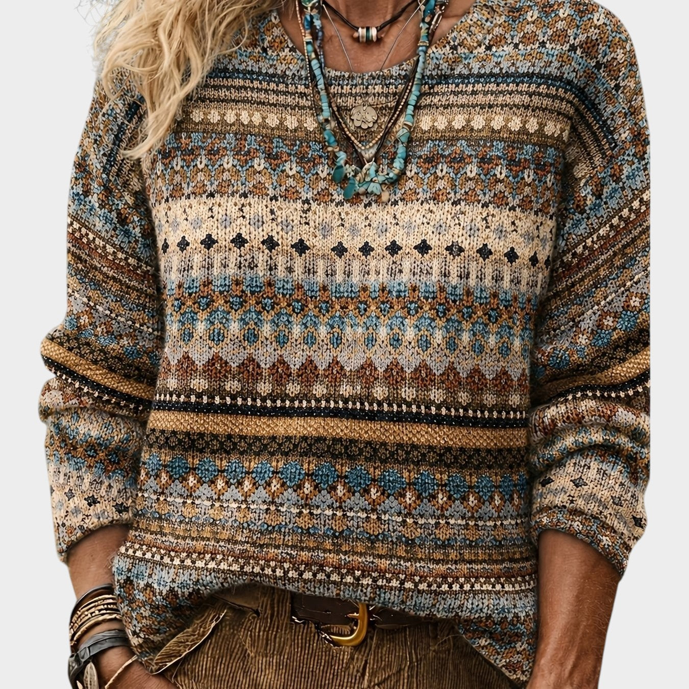 Ivy | All-Over Print Crew Neck Sweater