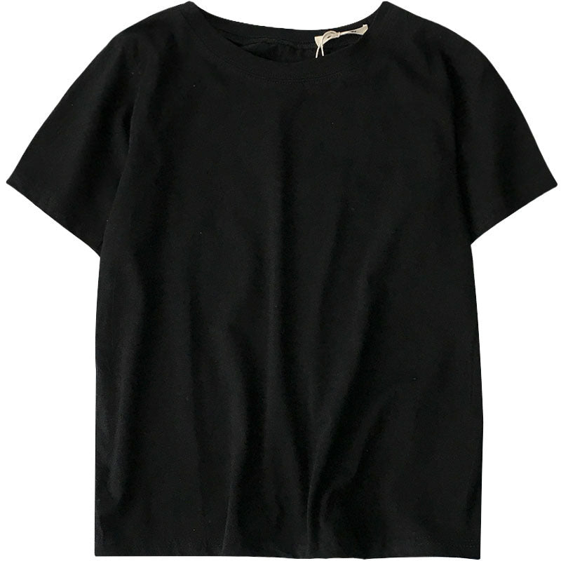 Loose Base Round Neck Casual T-shirt With Clothes Underneath