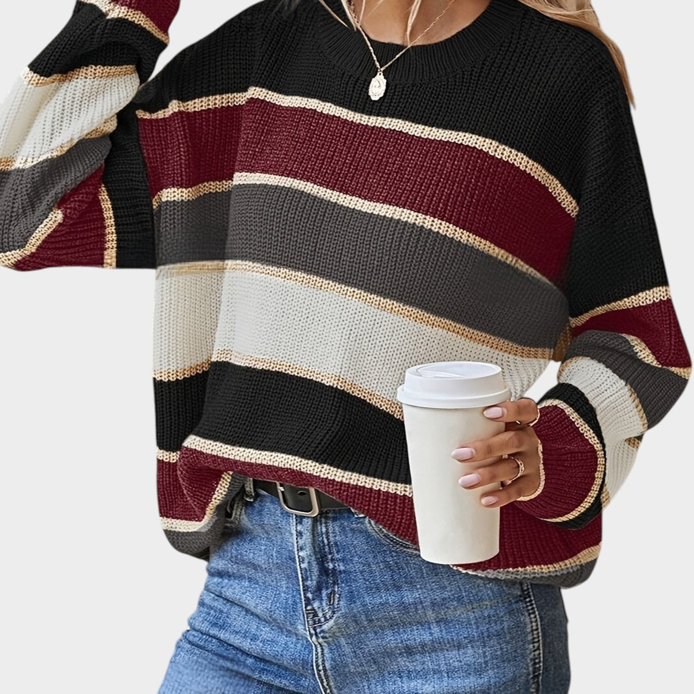 Hazel | Cosy Striped Autumn Sweater