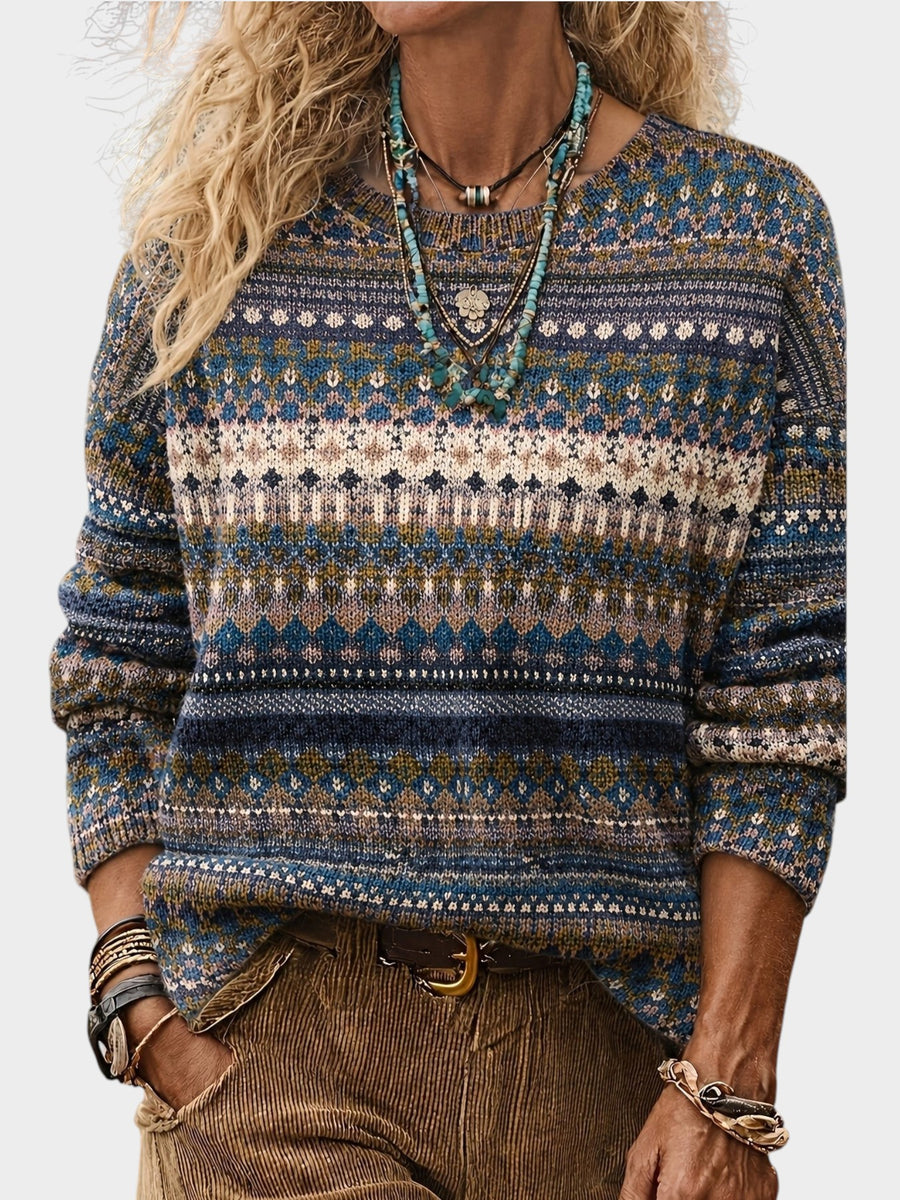 Ivy | All-Over Print Crew Neck Sweater