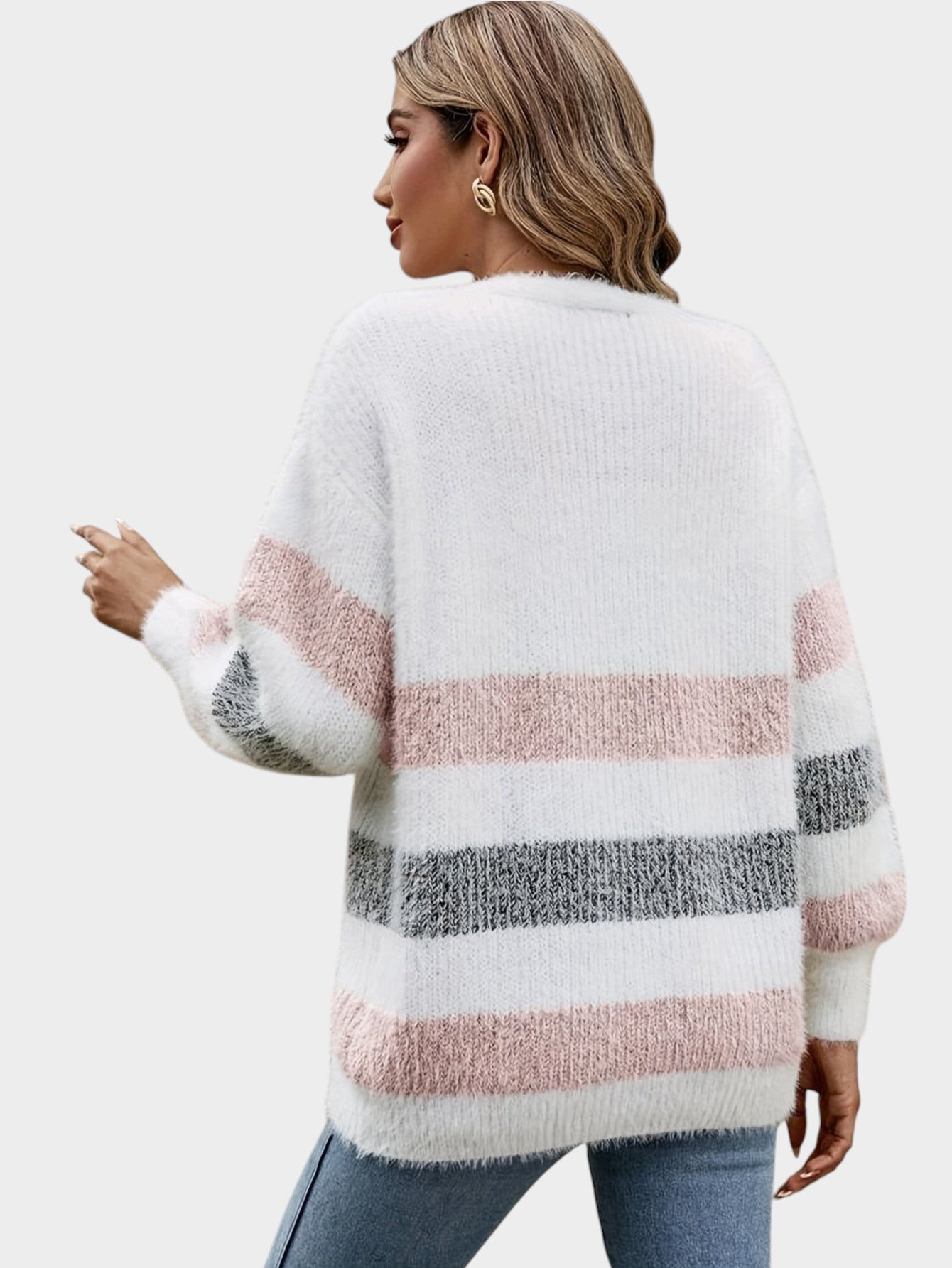 Camille | French-Style Striped Drop-Shoulder Cardigan