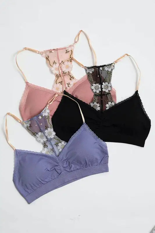 Bralette mit floralem Gittermuster