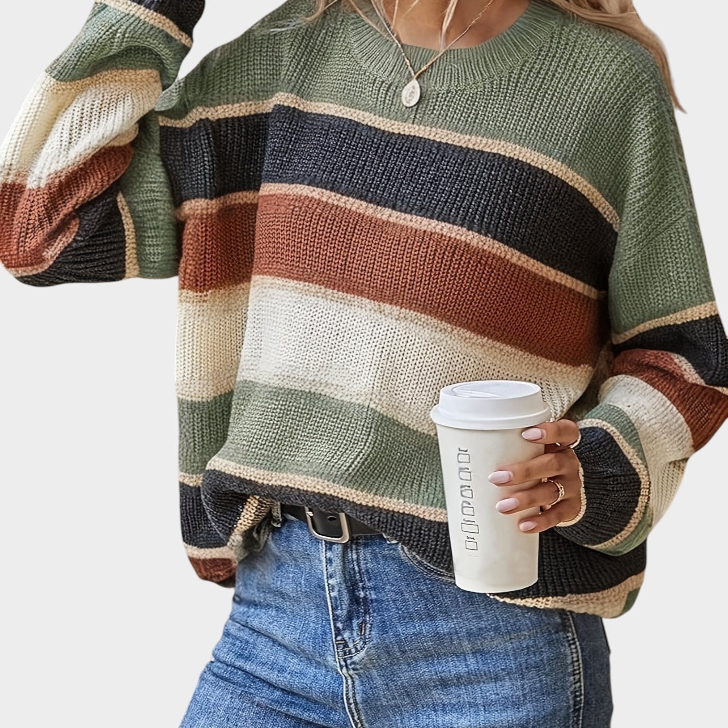 Hazel | Cosy Striped Autumn Sweater