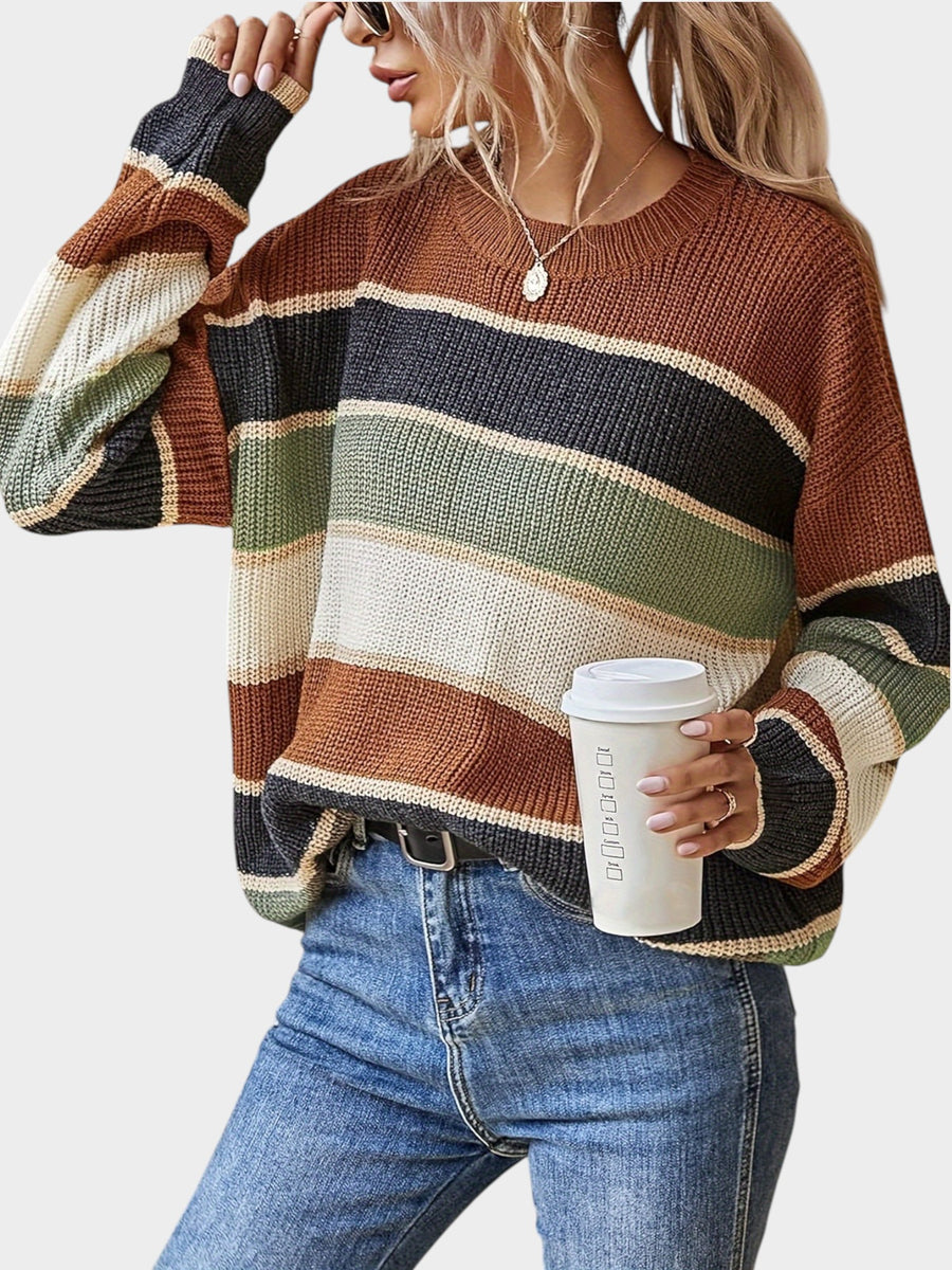 Hazel | Cosy Striped Autumn Sweater