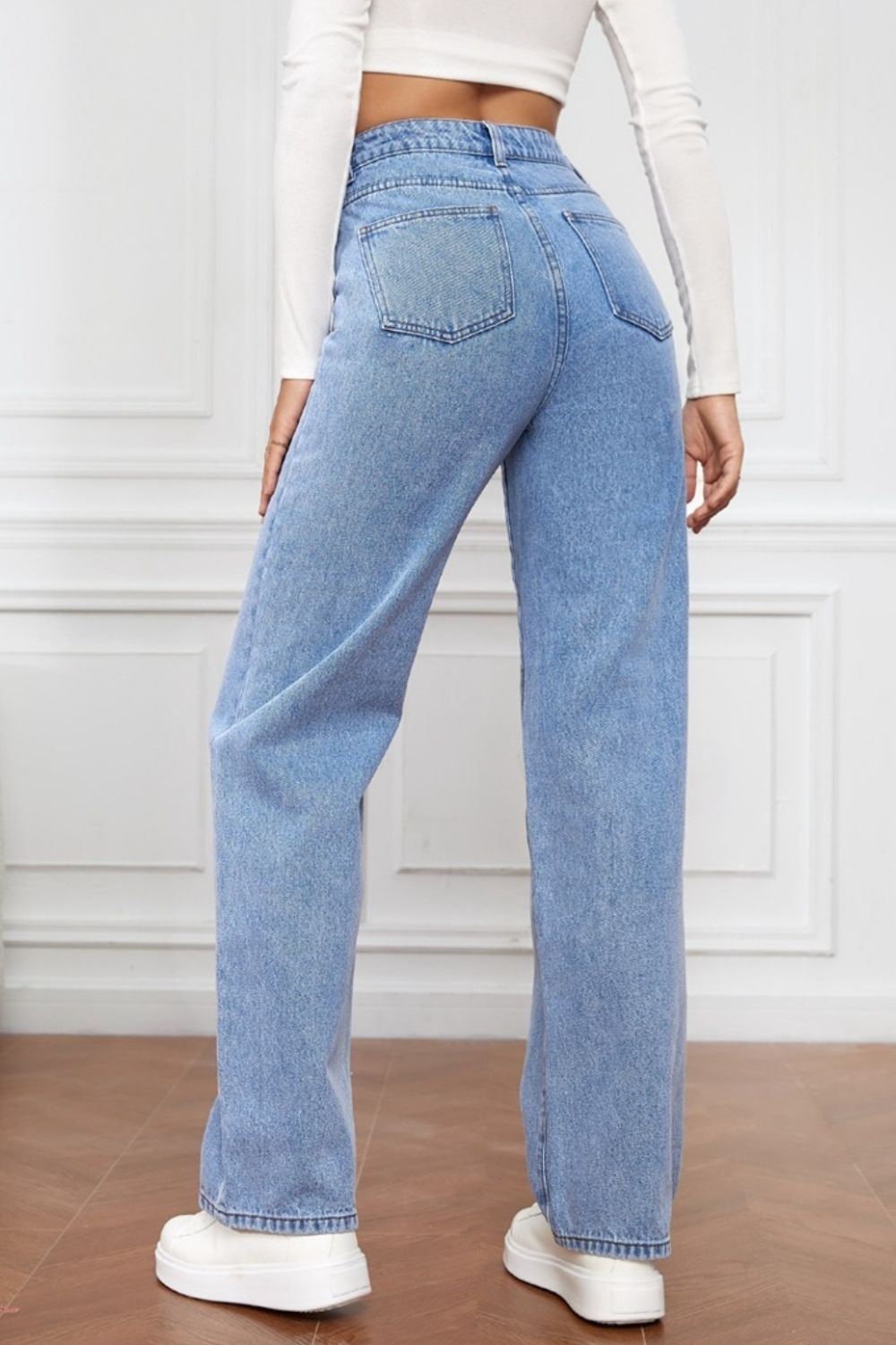 Gerade Jeans mit hoher Taille