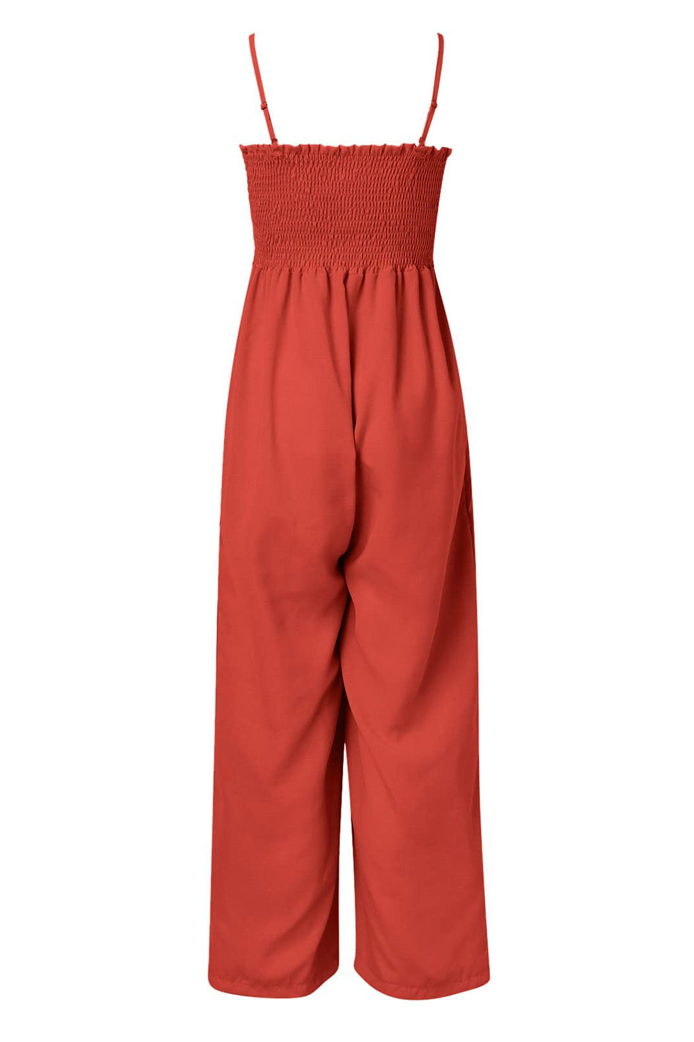 Smocked Spaghetti Strap Wide Leg Jumpsuit