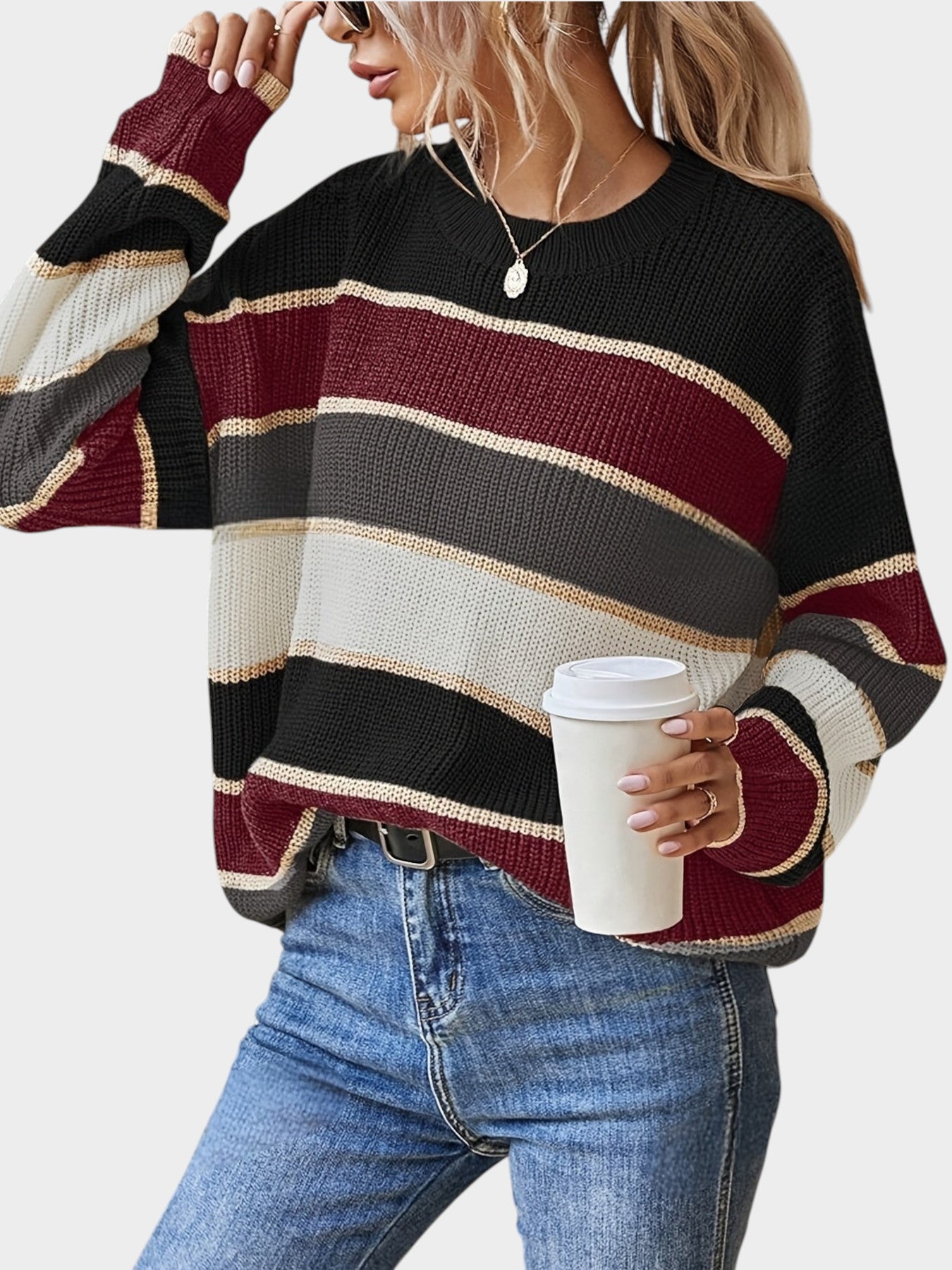 Hazel | Cosy Striped Autumn Sweater