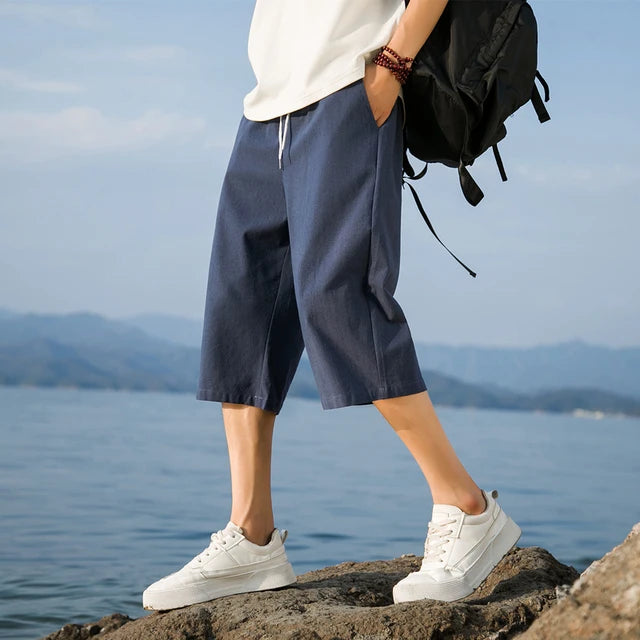 Pantalones cortos de lino y algodón de verano