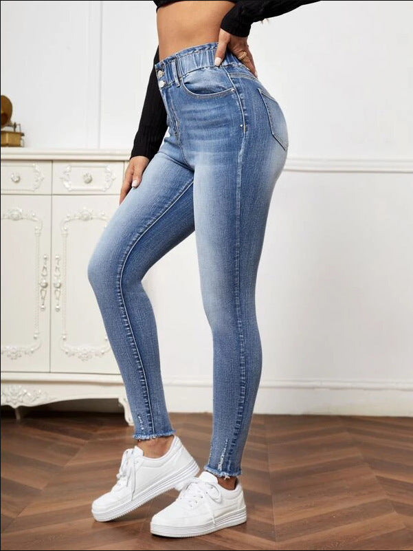 Women's New Fashion Jeans High Elastic Tight Jeans